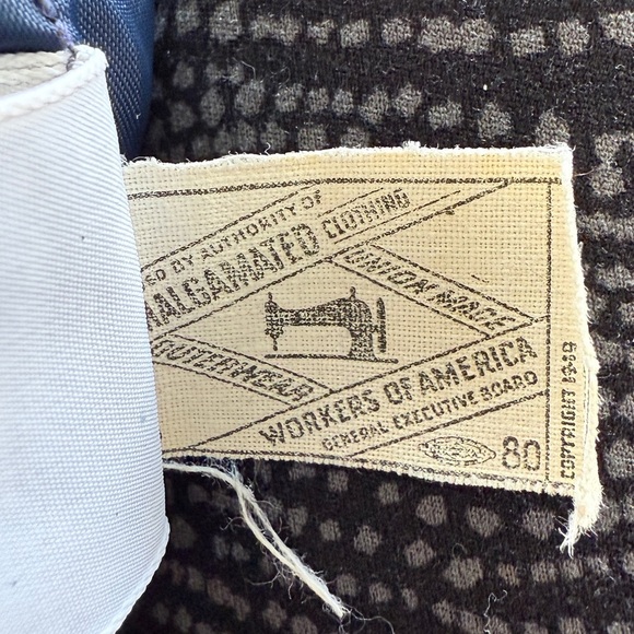 VTG McGregor Union Made 60s Rain Drizzler Jacket Navy White Dagger Collar Sz M - Picture 9 of 9